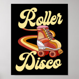 Roller Skating Roller Disco 1970S Retro Poster
