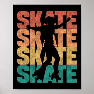 Roller Skating Skate Skate Skate Skate 1970S Retro Poster