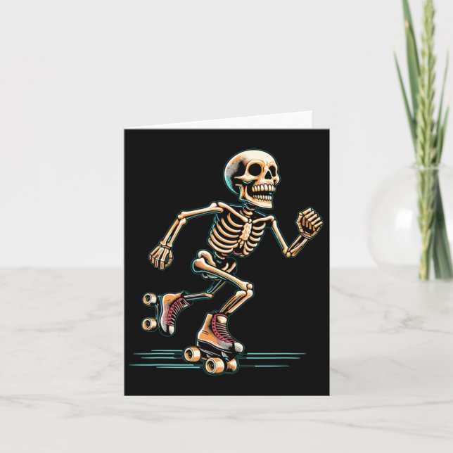 Roller Skating Skater Halloween  Card (Front)