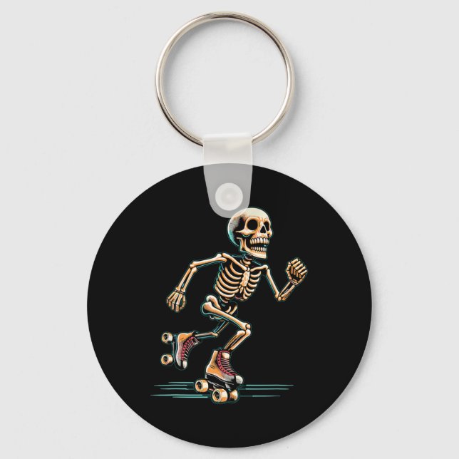 Roller Skating Skater Halloween  Key Ring (Front)
