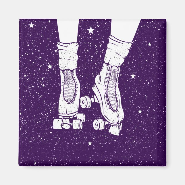 Roller skating space universe scene. magnet (Front)
