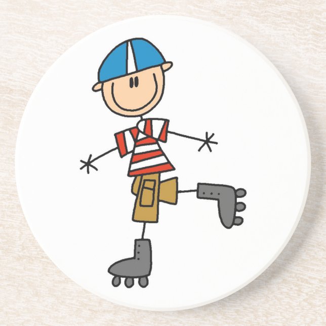 Roller Skating Stick Figure Coaster (Front)
