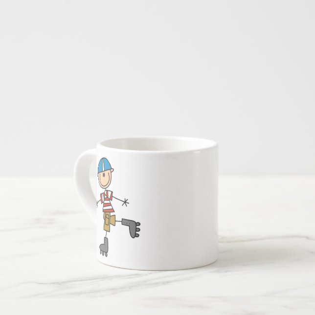 Roller Skating Stick Figure Espresso Cup (Front Left)