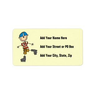 Roller Skating Stick Figure Label