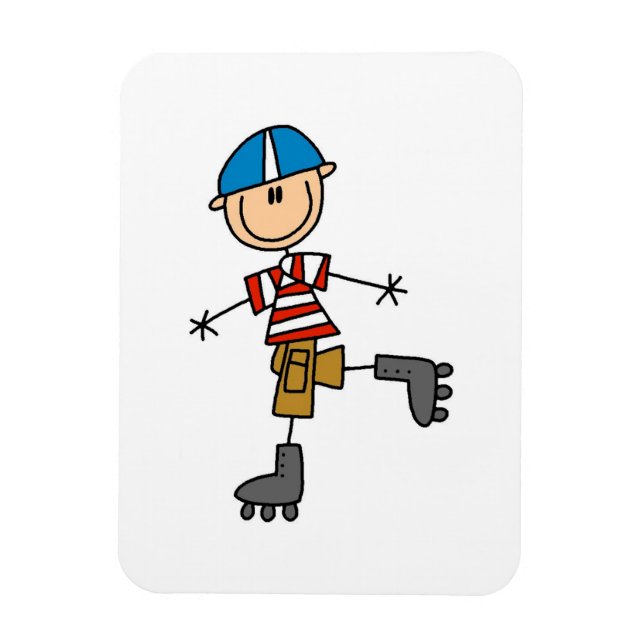 Roller Skating Stick Figure Magnet (Vertical)