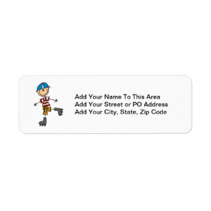Roller Skating Stick Figure Return Address Label