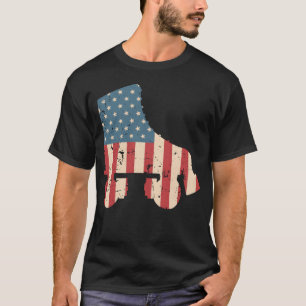 Roller Skating USA Flag Roller Disco 70s boy T-Shirt