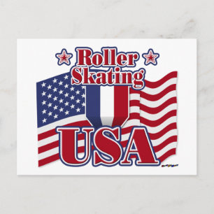 Roller Skating USA Postcard