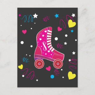 Rollerblade Pink Roller Skates Roller Skating Postcard