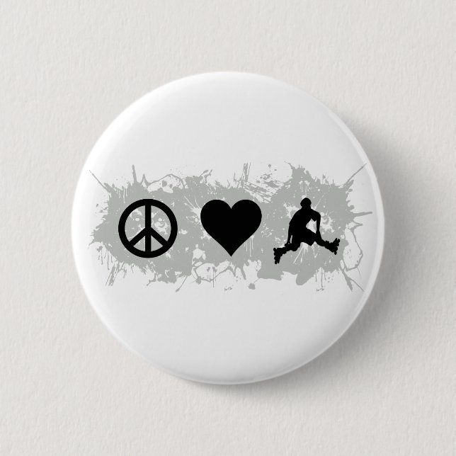 Rollerblading 6 Cm Round Badge (Front)
