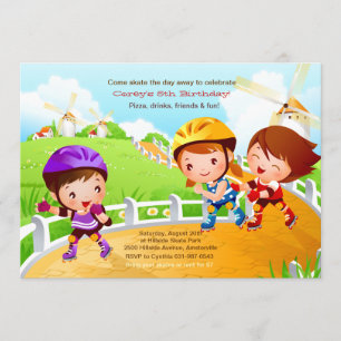 Rollerblading Tots Invitation