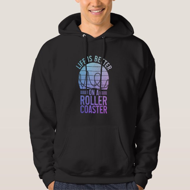 Rollercoaster Amusement Park Funny Roller Coaster  Hoodie (Front)
