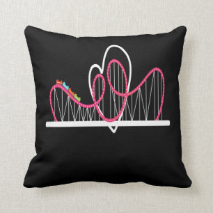Rollercoaster Heart Amusement Park Cushion