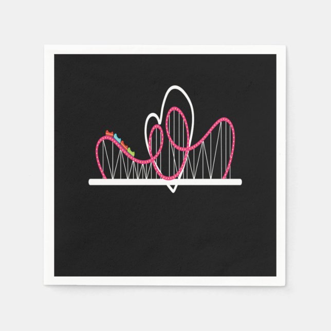 Rollercoaster Heart Amusement Park Napkin (Front)