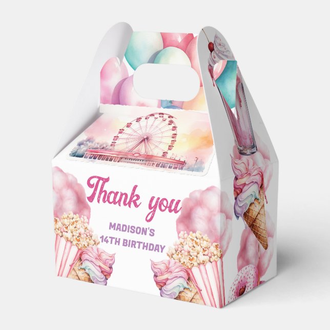 Rollercoaster Party Custom Fun and Colourful Favour Box (Front Side)