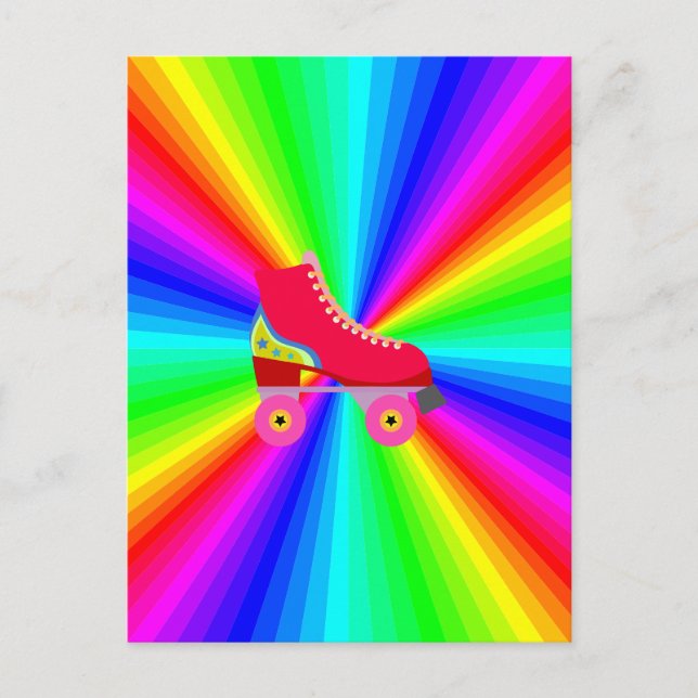 Rollerskate On Color Spectrum Radial Postcard (Front)