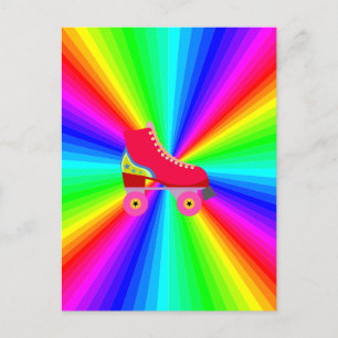 Rollerskate On Colour Spectrum Radial Postcard