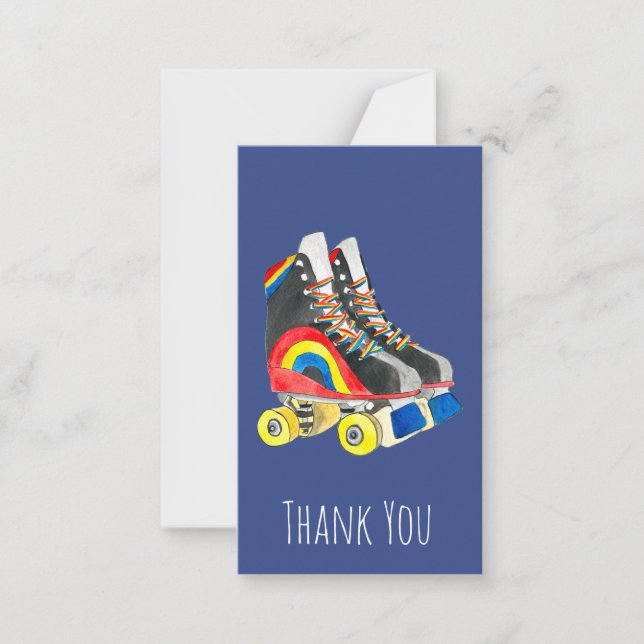 Rollerskates retro eighties art card (Front)