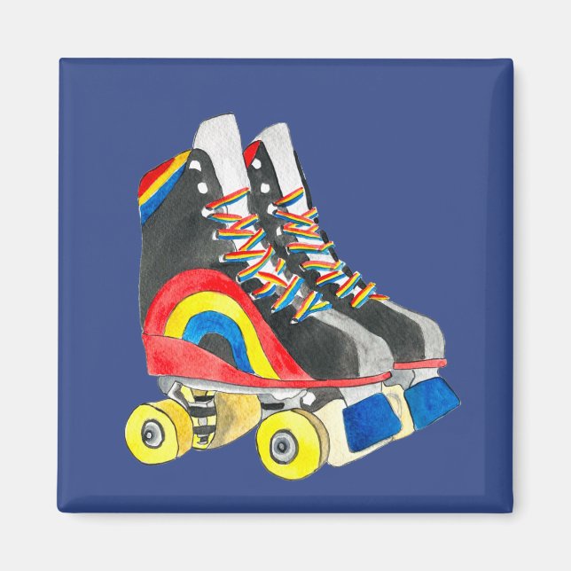 Rollerskates retro eighties art magnet (Front)