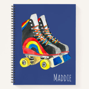 Rollerskates retro eighties art notebook