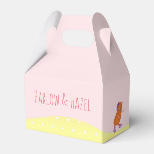 Rollerskating dog & guinea pig party favour box
