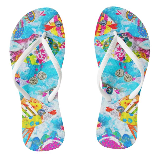 "Rollin' Down the River" Fishy Flops Thongs (Footbed)