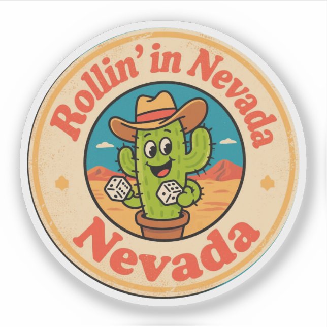 Rollin’ in Nevada_ Cactus with Dice Artwork (Front)
