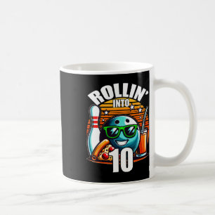 Rollin Into 10 Bowling Birthday Party 10th Birthda Coffee Mug