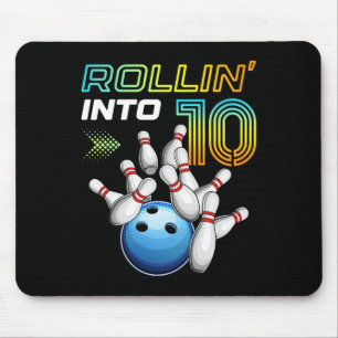 Rollin Into 10 Retro Bowling Birthday Party 10th B Mouse Pad