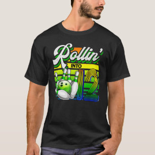 Rollin' into 12 Retro Bowling Ball 12th Birthday P T-Shirt