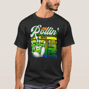 Rollin' into 12 Retro Bowling Ball 12th Birthday P T-Shirt