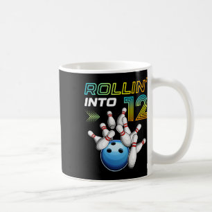 Rollin Into 12 Retro Bowling Birthday Party 12th B Coffee Mug