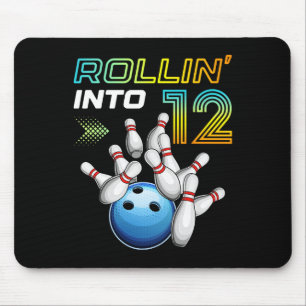 Rollin Into 12 Retro Bowling Birthday Party 12th B Mouse Pad