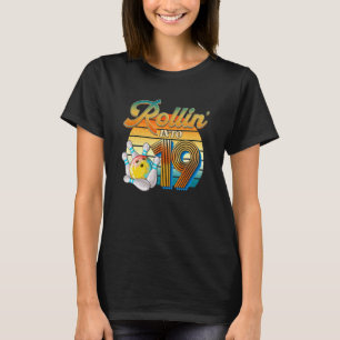 Rollin' Into 19th Birthday Bowler 19 Years Old Bow T-Shirt