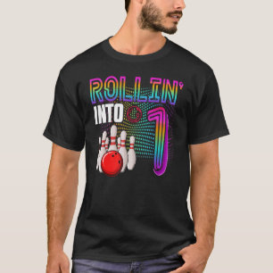 Rollin Into 1 Years Old Bowling Birthday Girl 1st T-Shirt