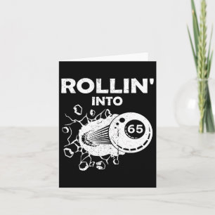 Rollin Into 65 Billiards 65th Birthday Flaming Bil Card