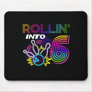 Rollin Into 6 Year Old Birthday Bowling Party 6th  Mouse Pad