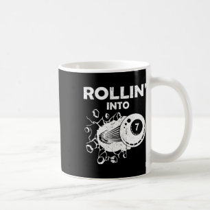Rollin Into 7 Billiards 7th Birthday Flaming Billi Coffee Mug