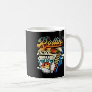 Rollin Into 7 Bowling Birthday Party 7th Birthday  Coffee Mug