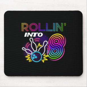 Rollin Into 8 Year Old Birthday Bowling Party 8th Mouse Pad
