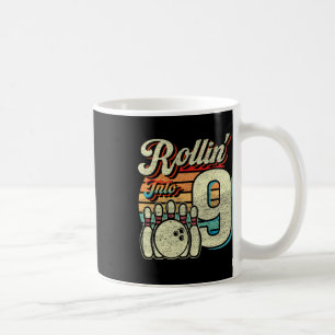 Rollin Into 9 Bowling Birthday Party 9th Birthday Coffee Mug