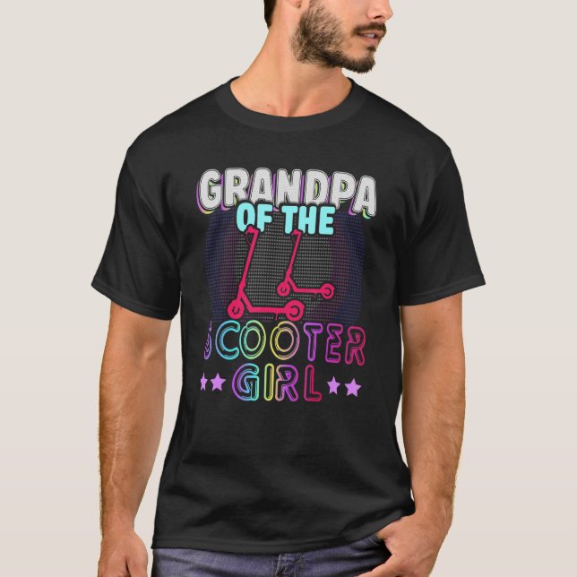 Rollin Into Grandpa Of The Scooter Girl Retro Cele T-Shirt (Front)