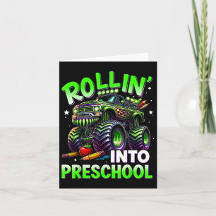 Rollin' Into Preschool Monster Truck Back To Schoo Card
