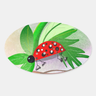 Rollin ladybag oval sticker