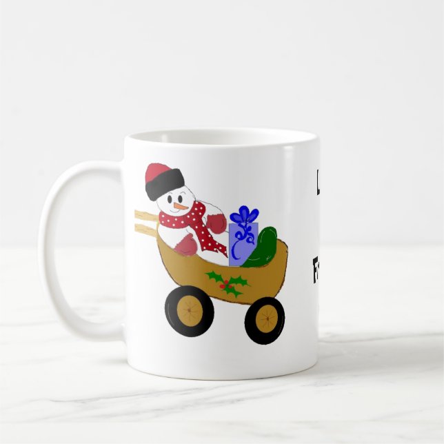 Rollin' Snowman Coffee Mug (Left)