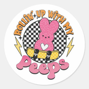 Rollin up with my peeps classic round sticker