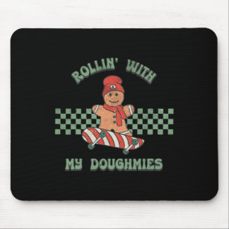 Rollin With My Doughmies Retro Gingerbread Man Ska Mouse Pad