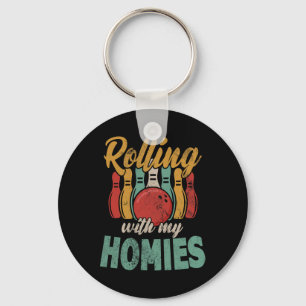 Rollin With My Homies Retro Bowling 4 Key Ring