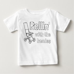 Rollin' with the homies funny stroller baby T-Shirt