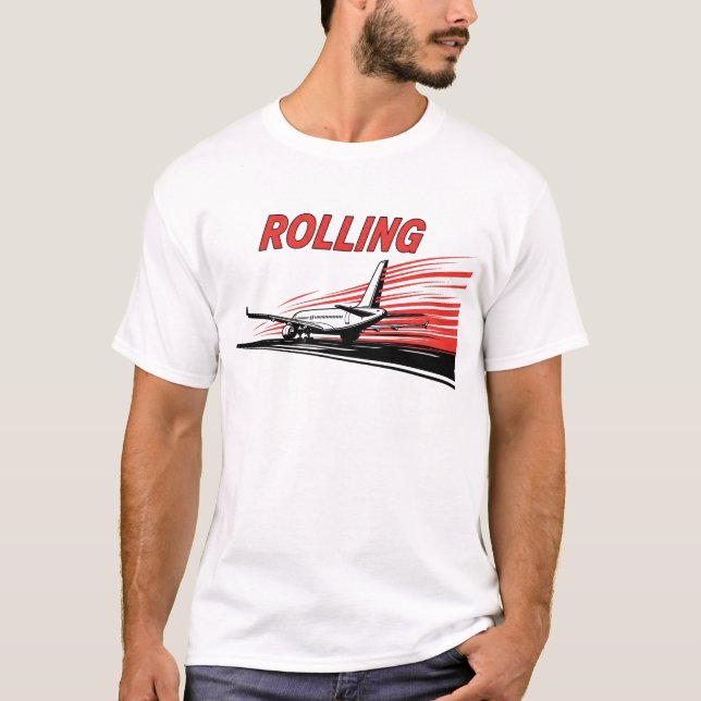 Rolling Aeroplane Aviation T-Shirt (Front)